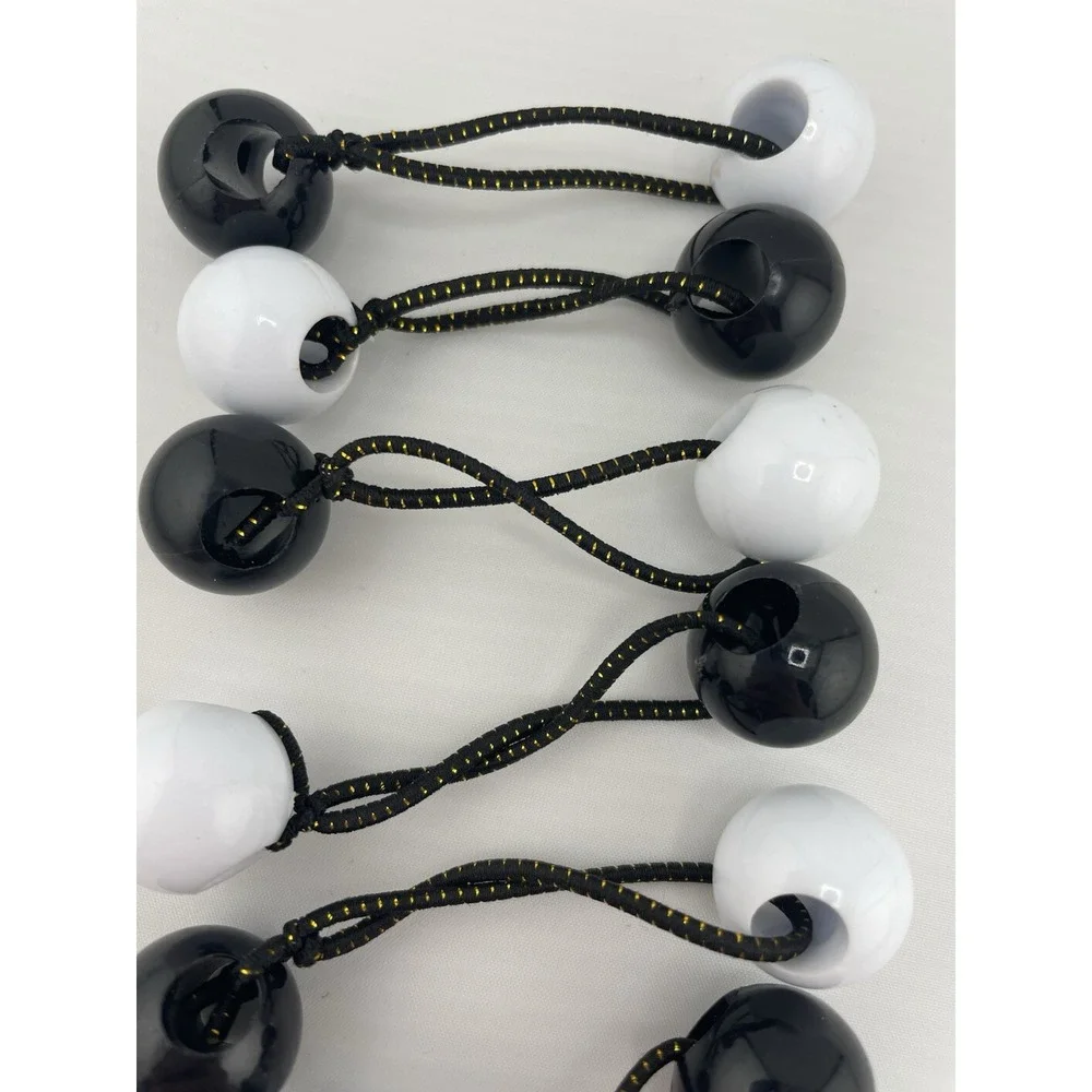 Vintage Lot Girl's Knocker‎ Ball Hair Tie Pony Holders Accessories Black/white